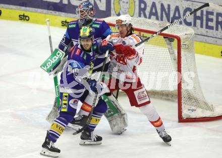 Eishockey ICE Bundesliga. VSV gegen KAC. Thomas Vallant(VSV), Nicholas Eric Petersen (KAC). Villach, am 2.2..2025
Foto: Kuess
---
pressefotos, pressefotografie, kuess, qs, qspictures, sport, bild, bilder, bilddatenbank