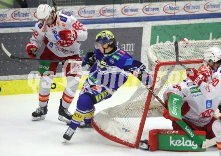 Eishockey ICE Bundesliga. VSV gegen KAC. Marco Richter (VSV), Thilo Nickl (KAC). Villach, am 2.2..2025
Foto: Kuess
---
pressefotos, pressefotografie, kuess, qs, qspictures, sport, bild, bilder, bilddatenbank