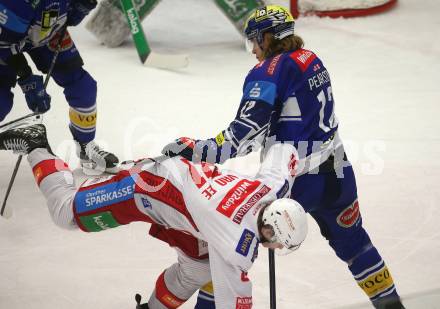 Eishockey ICE Bundesliga. VSV gegen KAC. Chase Pearson, (VSV), Finn Van Ee (KAC). Villach, am 2.2..2025
Foto: Kuess
---
pressefotos, pressefotografie, kuess, qs, qspictures, sport, bild, bilder, bilddatenbank