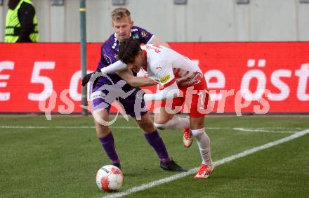 Fussball Bundesliga. SK Austria Klagenfurt gegen Red Bull Salzburg. Christopher Cvetko ( Austria Klagenfurt), Nicolas Capaldo (Salzburg). Klagenfurt, am 9.2.2025.
Foto: Kuess
www.qspictures.net
---
pressefotos, pressefotografie, kuess, qs, qspictures, sport, bild, bilder, bilddatenbank