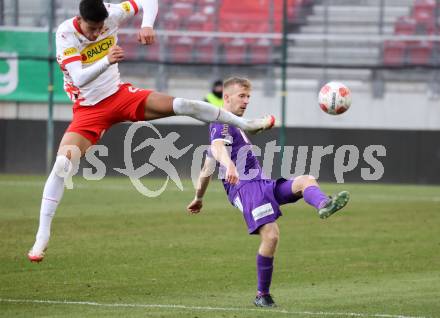 Fussball Bundesliga. SK Austria Klagenfurt gegen Red Bull Salzburg. Christopher Cvetko ( Austria Klagenfurt), Adam Daghim (Salzburg). Klagenfurt, am 9.2.2025.
Foto: Kuess
www.qspictures.net
---
pressefotos, pressefotografie, kuess, qs, qspictures, sport, bild, bilder, bilddatenbank