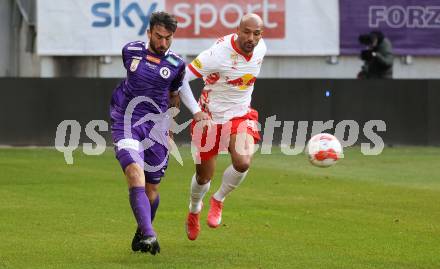 Fussball Bundesliga. SK Austria Klagenfurt gegen Red Bull Salzburg. Kosmas Gkezos ( Austria Klagenfurt), Karim Onisiwo (Salzburg). Klagenfurt, am 9.2.2025.
Foto: Kuess
www.qspictures.net
---
pressefotos, pressefotografie, kuess, qs, qspictures, sport, bild, bilder, bilddatenbank