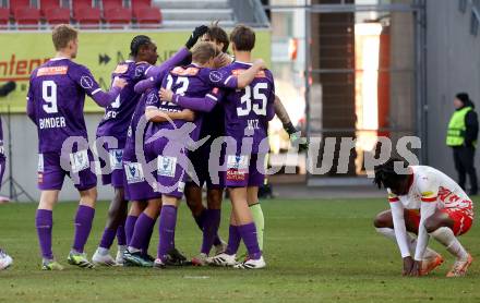 Fussball Bundesliga. SK Austria Klagenfurt gegen Red Bull Salzburg. Jubel (Austria Klagenfurt). Klagenfurt, am 9.2.2025.
Foto: Kuess
www.qspictures.net
---
pressefotos, pressefotografie, kuess, qs, qspictures, sport, bild, bilder, bilddatenbank