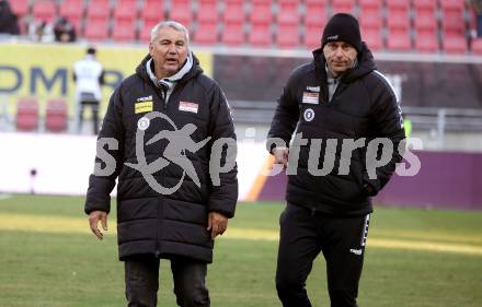 Fussball Bundesliga. SK Austria Klagenfurt gegen Red Bull Salzburg. Trainer Peter Pacult, Co-Trainer Martin Lassnig (Austria Klagenfurt)). Klagenfurt, am 9.2.2025.
Foto: Kuess
www.qspictures.net
---
pressefotos, pressefotografie, kuess, qs, qspictures, sport, bild, bilder, bilddatenbank