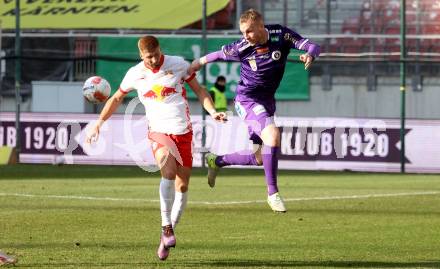 Fussball Bundesliga. SK Austria Klagenfurt gegen Red Bull Salzburg. Florian Jaritz (Austria Klagenfurt) Maximiliano Caufriez (Salzburg). Klagenfurt, am 9.2.2025.
Foto: Kuess
www.qspictures.net
---
pressefotos, pressefotografie, kuess, qs, qspictures, sport, bild, bilder, bilddatenbank