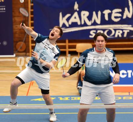 Badminton. 2. Bundesliga. ASKOE Kelag Kaernten gegen WBH Wien. Martin Cerkovnik, Emanuel Kraiger (ASKOE Kelag Kaernten). Klagenfurt, am 15.2.2025.
Foto: Kuess
---
pressefotos, pressefotografie, kuess, qs, qspictures, sport, bild, bilder, bilddatenbank