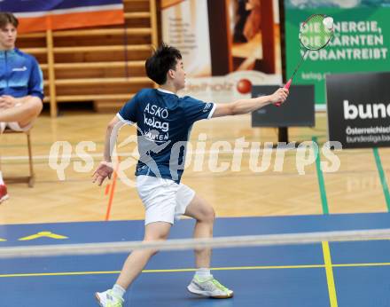 Badminton. 2. Bundesliga. ASKOE Kelag Kaernten gegen WBH Wien. Shangzu Zhan  (ASKOE Kelag Kaernten). Klagenfurt, am 15.2.2025.
Foto: Kuess
---
pressefotos, pressefotografie, kuess, qs, qspictures, sport, bild, bilder, bilddatenbank