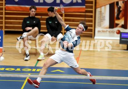 Badminton. 2. Bundesliga. ASKOE Kelag Kaernten gegen WBH Wien.   Felix Steinwender  (ASKOE Kelag Kaernten). Klagenfurt, am 15.2.2025.
Foto: Kuess
---
pressefotos, pressefotografie, kuess, qs, qspictures, sport, bild, bilder, bilddatenbank