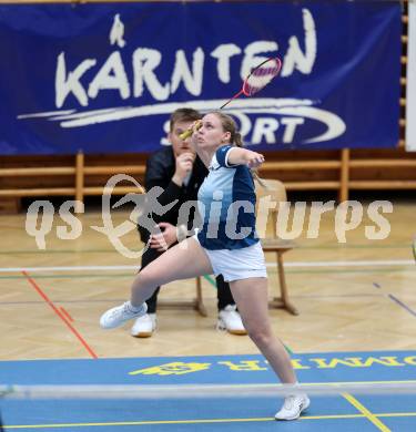 Badminton. 2. Bundesliga. ASKOE Kelag Kaernten gegen WBH Wien. Laura Hasenbichler  (ASKOE Kelag Kaernten). Klagenfurt, am 15.2.2025.
Foto: Kuess
---
pressefotos, pressefotografie, kuess, qs, qspictures, sport, bild, bilder, bilddatenbank