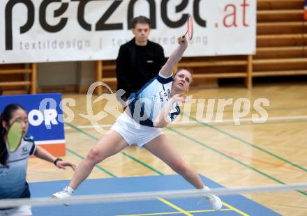 Badminton. 2. Bundesliga. ASKOE Kelag Kaernten gegen WBH Wien.  Laura Hasenbichler  (ASKOE Kelag Kaernten). Klagenfurt, am 15.2.2025.
Foto: Kuess
---
pressefotos, pressefotografie, kuess, qs, qspictures, sport, bild, bilder, bilddatenbank