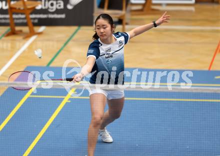 Badminton. 2. Bundesliga. ASKOE Kelag Kaernten gegen WBH Wien. Miranda Zhang, Felix Steinwender (ASKOE Kelag Kaernten). Klagenfurt, am 15.2.2025.
Foto: Kuess
---
pressefotos, pressefotografie, kuess, qs, qspictures, sport, bild, bilder, bilddatenbank