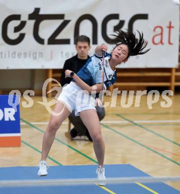 Badminton. 2. Bundesliga. ASKOE Kelag Kaernten gegen WBH Wien. Miranda Zhang  (ASKOE Kelag Kaernten). Klagenfurt, am 15.2.2025.
Foto: Kuess
---
pressefotos, pressefotografie, kuess, qs, qspictures, sport, bild, bilder, bilddatenbank