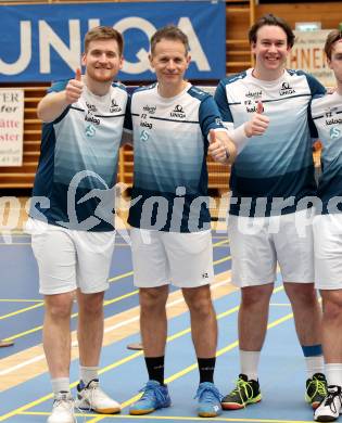 Badminton. 2. Bundesliga. ASKOE Kelag Kaernten gegen WBH Wien.  Martin Cerkovnik, Bernhard Kreuzer, Emanuel Kraiger,  (ASKOE Kelag Kaernten). Klagenfurt, am 15.2.2025.
Foto: Kuess
---
pressefotos, pressefotografie, kuess, qs, qspictures, sport, bild, bilder, bilddatenbank