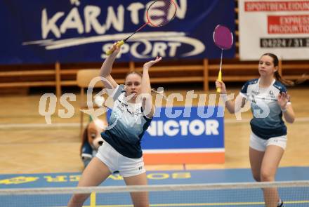 Badminton. 2. Bundesliga. ASKOE Kelag Kaernten gegen WBH Wien. Laura Hasenbichler, Denise Hofer (ASKOE Kelag Kaernten). Klagenfurt, am 15.2.2025.
Foto: Kuess
---
pressefotos, pressefotografie, kuess, qs, qspictures, sport, bild, bilder, bilddatenbank