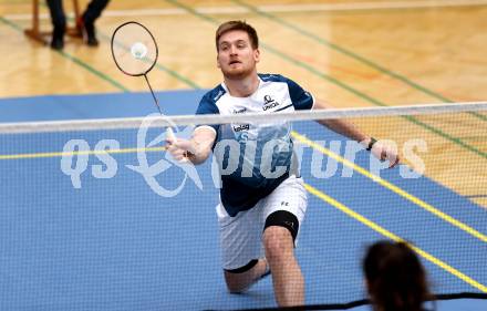 Badminton. 2. Bundesliga. ASKOE Kelag Kaernten gegen WBH Wien.   Martin Cerkovnik  (ASKOE Kelag Kaernten). Klagenfurt, am 15.2.2025.
Foto: Kuess
---
pressefotos, pressefotografie, kuess, qs, qspictures, sport, bild, bilder, bilddatenbank