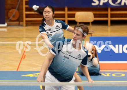 Badminton. 2. Bundesliga. ASKOE Kelag Kaernten gegen WBH Wien. Miranda Zhang, Felix Steinwender (ASKOE Kelag Kaernten). Klagenfurt, am 15.2.2025.
Foto: Kuess
---
pressefotos, pressefotografie, kuess, qs, qspictures, sport, bild, bilder, bilddatenbank