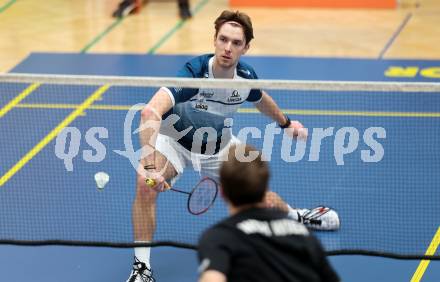 Badminton. 2. Bundesliga. ASKOE Kelag Kaernten gegen WBH Wien.  Gasper Krivec (ASKOE Kelag Kaernten). Klagenfurt, am 15.2.2025.
Foto: Kuess
---
pressefotos, pressefotografie, kuess, qs, qspictures, sport, bild, bilder, bilddatenbank