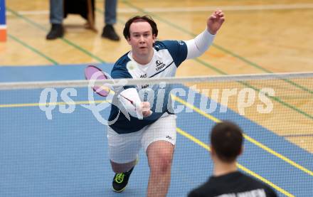 Badminton. 2. Bundesliga. ASKOE Kelag Kaernten gegen WBH Wien. Emanuel Kraiger (ASKOE Kelag Kaernten). Klagenfurt, am 15.2.2025.
Foto: Kuess
---
pressefotos, pressefotografie, kuess, qs, qspictures, sport, bild, bilder, bilddatenbank