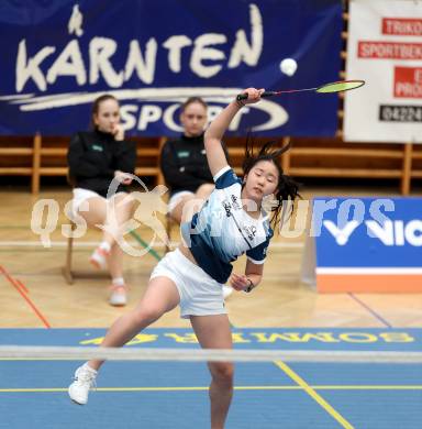 Badminton. 2. Bundesliga. ASKOE Kelag Kaernten gegen WBH Wien.   Miranda Zhang (ASKOE Kelag Kaernten). Klagenfurt, am 15.2.2025.
Foto: Kuess
---
pressefotos, pressefotografie, kuess, qs, qspictures, sport, bild, bilder, bilddatenbank