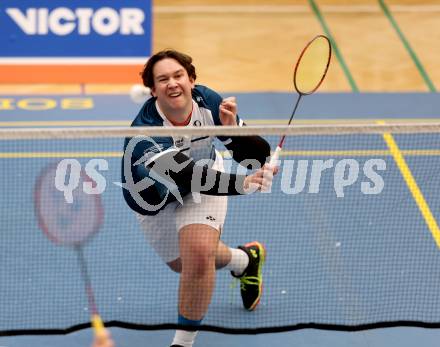 Badminton. 2. Bundesliga. ASKOE Kelag Kaernten gegen WBH Wien. Emanuel Kraiger (ASKOE Kelag Kaernten). Klagenfurt, am 15.2.2025.
Foto: Kuess
---
pressefotos, pressefotografie, kuess, qs, qspictures, sport, bild, bilder, bilddatenbank