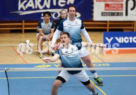 Badminton. 2. Bundesliga. ASKOE Kelag Kaernten gegen WBH Wien.  Martin Cerkovnik, Emanuel Kraiger (ASKOE Kelag Kaernten). Klagenfurt, am 15.2.2025.
Foto: Kuess
---
pressefotos, pressefotografie, kuess, qs, qspictures, sport, bild, bilder, bilddatenbank