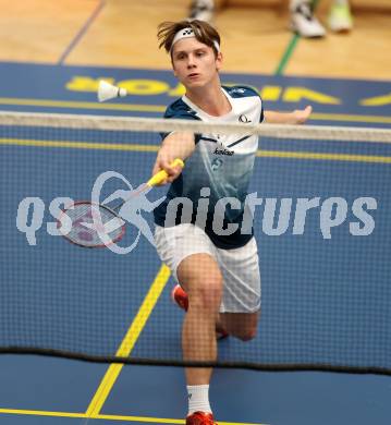 Badminton. 2. Bundesliga. ASKOE Kelag Kaernten gegen WBH Wien.   Felix Steinwender  (ASKOE Kelag Kaernten). Klagenfurt, am 15.2.2025.
Foto: Kuess
---
pressefotos, pressefotografie, kuess, qs, qspictures, sport, bild, bilder, bilddatenbank