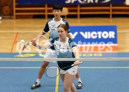 Badminton. 2. Bundesliga. ASKOE Kelag Kaernten gegen WBH Wien. Lea Kreulitsch, Martin Zhang (ASKOE Kelag Kaernten). Klagenfurt, am 15.2.2025.
Foto: Kuess
---
pressefotos, pressefotografie, kuess, qs, qspictures, sport, bild, bilder, bilddatenbank