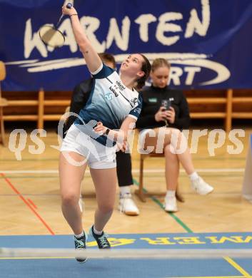 Badminton. 2. Bundesliga. ASKOE Kelag Kaernten gegen WBH Wien.    Denise Hofer  (ASKOE Kelag Kaernten). Klagenfurt, am 15.2.2025.
Foto: Kuess
---
pressefotos, pressefotografie, kuess, qs, qspictures, sport, bild, bilder, bilddatenbank