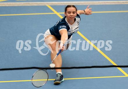 Badminton. 2. Bundesliga. ASKOE Kelag Kaernten gegen WBH Wien.  Denise Hofer  (ASKOE Kelag Kaernten). Klagenfurt, am 15.2.2025.
Foto: Kuess
---
pressefotos, pressefotografie, kuess, qs, qspictures, sport, bild, bilder, bilddatenbank