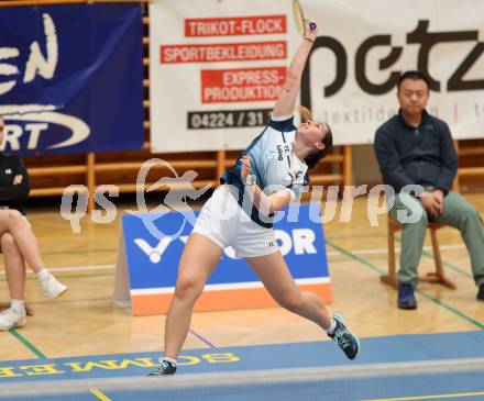 Badminton. 2. Bundesliga. ASKOE Kelag Kaernten gegen WBH Wien.  Denise Hofer  (ASKOE Kelag Kaernten). Klagenfurt, am 15.2.2025.
Foto: Kuess
---
pressefotos, pressefotografie, kuess, qs, qspictures, sport, bild, bilder, bilddatenbank