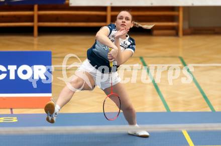 Badminton. 2. Bundesliga. ASKOE Kelag Kaernten gegen WBH Wien. Laura Hasenbichler  (ASKOE Kelag Kaernten). Klagenfurt, am 15.2.2025.
Foto: Kuess
---
pressefotos, pressefotografie, kuess, qs, qspictures, sport, bild, bilder, bilddatenbank