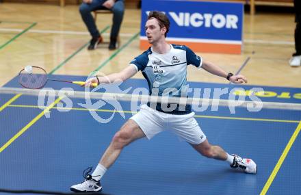 Badminton. 2. Bundesliga. ASKOE Kelag Kaernten gegen WBH Wien. Gasper Krivec  (ASKOE Kelag Kaernten). Klagenfurt, am 15.2.2025.
Foto: Kuess
---
pressefotos, pressefotografie, kuess, qs, qspictures, sport, bild, bilder, bilddatenbank