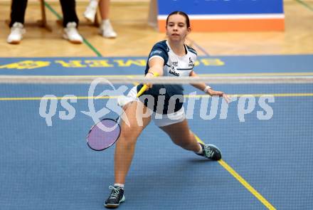 Badminton. 2. Bundesliga. ASKOE Kelag Kaernten gegen WBH Wien.  Denise Hofer  (ASKOE Kelag Kaernten). Klagenfurt, am 15.2.2025.
Foto: Kuess
---
pressefotos, pressefotografie, kuess, qs, qspictures, sport, bild, bilder, bilddatenbank