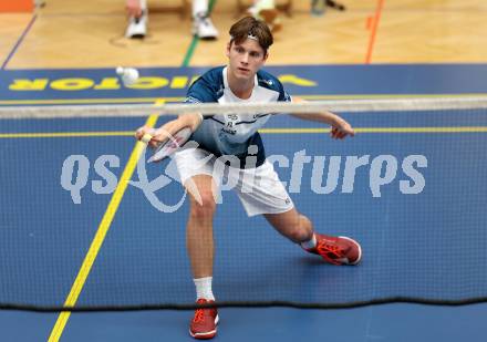 Badminton. 2. Bundesliga. ASKOE Kelag Kaernten gegen WBH Wien.   Felix Steinwender  (ASKOE Kelag Kaernten). Klagenfurt, am 15.2.2025.
Foto: Kuess
---
pressefotos, pressefotografie, kuess, qs, qspictures, sport, bild, bilder, bilddatenbank