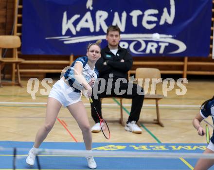 Badminton. 2. Bundesliga. ASKOE Kelag Kaernten gegen WBH Wien. Laura Hasenbichler  (ASKOE Kelag Kaernten). Klagenfurt, am 15.2.2025.
Foto: Kuess
---
pressefotos, pressefotografie, kuess, qs, qspictures, sport, bild, bilder, bilddatenbank