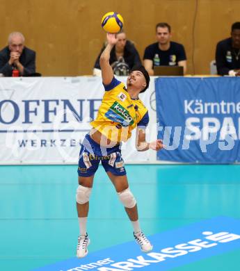 Volleyball. Cupfinale. SK Aich/Dob gegen Hypo Tirol Volleyballteam.   Vitor Yudi Yamamoto Luciano  (Aich/Dob). Bleiburg, 16.2.2025.
Foto: Kuess
---
pressefotos, pressefotografie, kuess, qs, qspictures, sport, bild, bilder, bilddatenbank