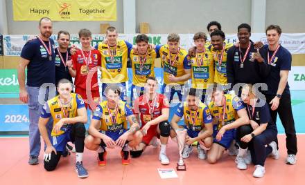 Volleyball. Cupfinale. SK Aich/Dob gegen Hypo Tirol Volleyballteam.   (Aich/Dob). Bleiburg, 16.2.2025.
Foto: Kuess
---
pressefotos, pressefotografie, kuess, qs, qspictures, sport, bild, bilder, bilddatenbank