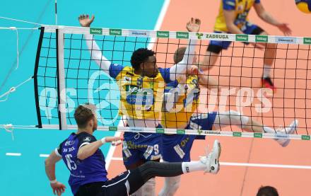 Volleyball. Cupfinale. SK Aich/Dob gegen Hypo Tirol Volleyballteam.  Bryan Camino Martinez  (Aich/Dob). Bleiburg, 16.2.2025.
Foto: Kuess
---
pressefotos, pressefotografie, kuess, qs, qspictures, sport, bild, bilder, bilddatenbank