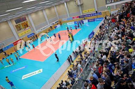 Volleyball. Cupfinale. SK Aich/Dob gegen Hypo Tirol Volleyballteam.   JUFA Arena, Fans (Aich/Dob). Bleiburg, 16.2.2025.
Foto: Kuess
---
pressefotos, pressefotografie, kuess, qs, qspictures, sport, bild, bilder, bilddatenbank