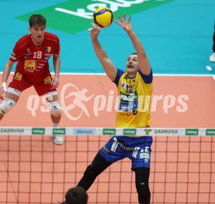 Volleyball. Cupfinale. SK Aich/Dob gegen Hypo Tirol Volleyballteam.    Noel Simon Jakob Krassnig (Aich/Dob). Bleiburg, 16.2.2025.
Foto: Kuess
---
pressefotos, pressefotografie, kuess, qs, qspictures, sport, bild, bilder, bilddatenbank