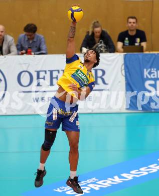 Volleyball. Cupfinale. SK Aich/Dob gegen Hypo Tirol Volleyballteam.  Pierre-Laurent Halagahu  (Aich/Dob). Bleiburg, 16.2.2025.
Foto: Kuess
---
pressefotos, pressefotografie, kuess, qs, qspictures, sport, bild, bilder, bilddatenbank