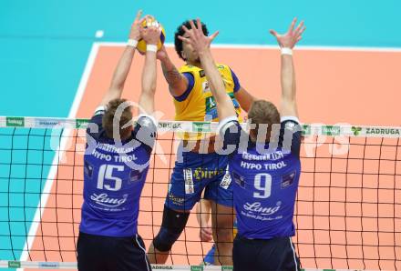 Volleyball. Cupfinale. SK Aich/Dob gegen Hypo Tirol Volleyballteam.   Pierre-Laurent Halagahu  (Aich/Dob). Bleiburg, 16.2.2025.
Foto: Kuess
---
pressefotos, pressefotografie, kuess, qs, qspictures, sport, bild, bilder, bilddatenbank