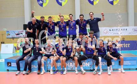 Volleyball. Cupfinale. SK Aich/Dob gegen Hypo Tirol Volleyballteam.  Jubel (Tirol). Bleiburg, 16.2.2025.
Foto: Kuess
---
pressefotos, pressefotografie, kuess, qs, qspictures, sport, bild, bilder, bilddatenbank