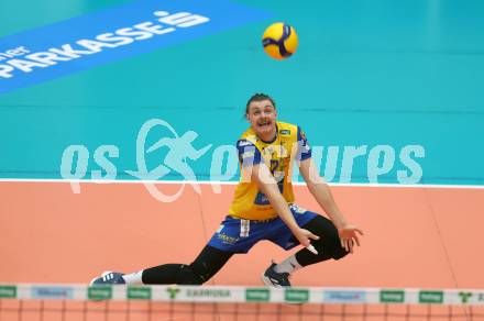 Volleyball. Cupfinale. SK Aich/Dob gegen Hypo Tirol Volleyballteam.  Noel Simon Jakob Krassnig  (Aich/Dob). Bleiburg, 16.2.2025.
Foto: Kuess
---
pressefotos, pressefotografie, kuess, qs, qspictures, sport, bild, bilder, bilddatenbank