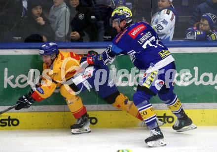 Eishockey ICE Bundesliga. VSV gegen Asiago. Philipp Lindner (VSV), Andrea Miglioranzi (Asiago). Villach, am 21.2..2025
Foto: Kuess
---
pressefotos, pressefotografie, kuess, qs, qspictures, sport, bild, bilder, bilddatenbank