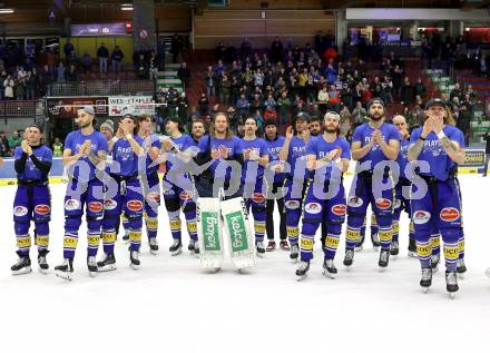 Eishockey ICE Bundesliga. VSV gegen Asiago.  Jubel (VSV). Villach, am 21.2..2025
Foto: Kuess
---
pressefotos, pressefotografie, kuess, qs, qspictures, sport, bild, bilder, bilddatenbank