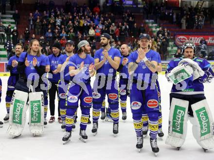 Eishockey ICE Bundesliga. VSV gegen Asiago.  Jubel (VSV). Villach, am 21.2..2025
Foto: Kuess
---
pressefotos, pressefotografie, kuess, qs, qspictures, sport, bild, bilder, bilddatenbank