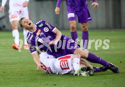 Fussball Bundesliga. SK Austria Klagenfurt gegen GAK. Martin Hinteregger  (Klagenfurt), Thorsten Schriebl  (GAK). Klagenfurt, am 22.2.2025.
Foto: Kuess
---
pressefotos, pressefotografie, kuess, qs, qspictures, sport, bild, bilder, bilddatenbank