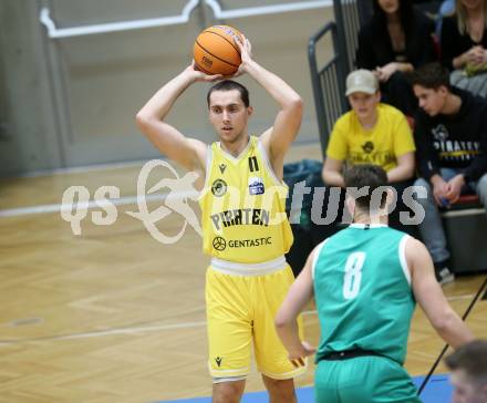 Basketball 2. Liga 2024/2025. Grunddurchgang 20. Runde.  Woerthersee Piraten gegen KOS.    Andreas Nuck (Piraten),   Klagenfurt, am 22.2.2025.
Foto: Kuess


---
pressefotos, pressefotografie, kuess, qs, qspictures, sport, bild, bilder, bilddatenbank