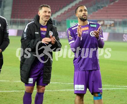 Fussball Bundesliga. SK Austria Klagenfurt gegen GAK. Christopher Wernitznig, Keanan Bennetts  (Klagenfurt).  Klagenfurt, am 22.2.2025.
Foto: Kuess
---
pressefotos, pressefotografie, kuess, qs, qspictures, sport, bild, bilder, bilddatenbank